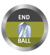 1/16" End Mill Double End Ball. Stub Length. Flute Length 1/8" OAL 1-1/2" - 4 Flutes TiN Coated