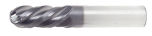  11/16" End Mill Single End Ball Nose; Flute Length 1-5/8" OAL 4" - 4 Flutes AlTiN Coated - Hot Mill