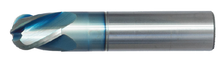  3/32" Solid Carbide End Mill Single End Ball. Stub Length. Shank OD 1/8", Flute Length 3/16", OAL 1-1/2'' - 3 Flutes Sky Coat
