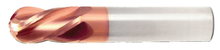  3/32" End Mill Single End Ball. Flute Length 3/8" - OAL 1-1/2" - 4 Flutes TiCN Coated