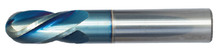  11/64" Solid Carbide End Mill Single Standard End Ball. Shank OD 3/16", Flute Length 9/16", OAL 2'' - 2 Flutes Sky Coat