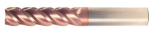  1/8" End Mill Single End Square. Long Length. Flute Length 3/4" OAL 2-1/2" - 4 Flutes TiCN Coated