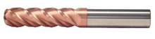  1/8" End Mill Single End Ball Nose. Long Length. Flute Length 3/4" OAL 2-1/2" - 2 Flutes TiCN Coated