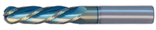  3/32" Solid Carbide End Mill Single End Ball. Long. Shank OD 1/8", Flute Length 1/2", OAL 1-1/2'' - 4 Flutes Sky Coat