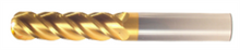  3/8" End Mill Single End Ball. Extra Long Length. Flute Length 1-3/4" OAL 4" - 4 Flutes TiN Coated