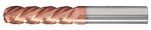 3/8" End Mill Single End Ball. Extra Long Length. Flute Length 1-3/4" OAL 4" - 2 Flutes TiCN Coated