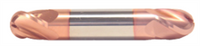  7/64" End Mill Double End Ball. Stub Length. Flute Length 7/32" OAL 1-1/2" - 4 Flutes TiCN Coated
