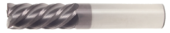 1/4" End Mill Single End. High Performance 45 Degrees Helix. Flute Lenght 1-1/2" OAL 4" - 5 Flutes AlTiN Coated