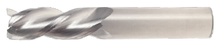  7/16" Spoon Cutter - Center Cut. Single End with 45 Degree Helix. Shank OD 7/16" - LOC 2" - OAL 4" - 3 Flutes for Aluminum & non-ferrous machining. Uncoated