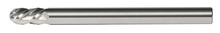  7/16" End Mill Single End Ball. Long Reach. Shank OD 7/16" LOC 1" OAL 6" - 4 Flutes Uncoated
