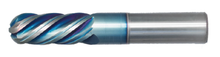  3/16" End Mill Single End Ball Nose; Flute Length 5/8" OAL 2" - 5 Flutes Sky Coat - Hot Mill