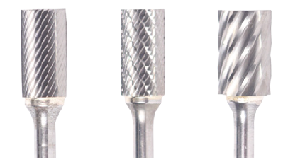 1/16" SA Shape Carbide Burr. Double Cut Cylinder without End Cut. LOC 1/4" Shank OD 1/8" OAL 2" - Uncoated
