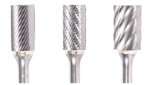  5/16" SA Shape Carbide Burr. Double Cut Cylinder without End Cut. LOC 3/4" Shank OD 1/4" OAL 2-1/16" - Uncoated
